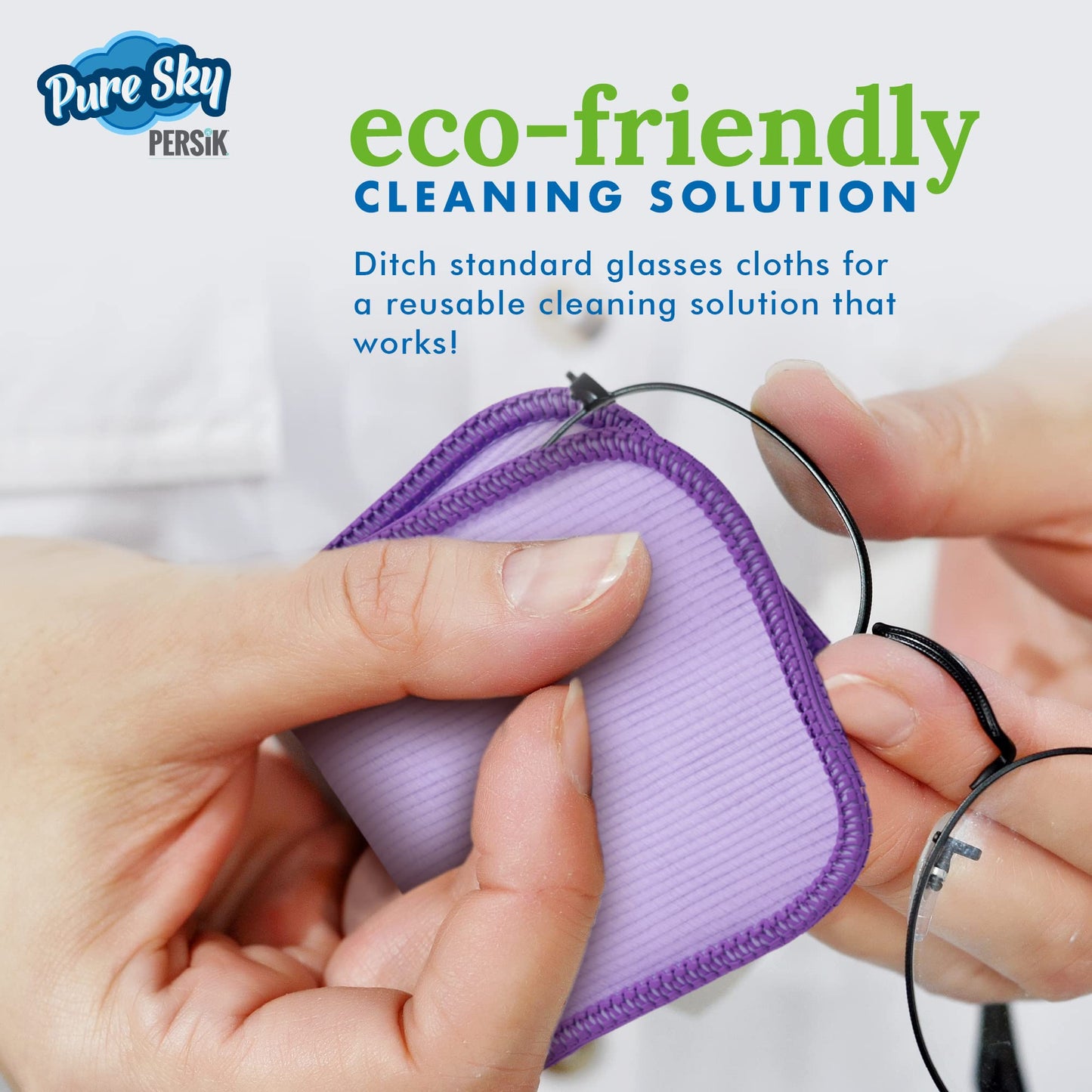 Pure-Sky Eyeglass Cleaner Cloth – 5 Pack, Streak-Free Ultra Microfiber Wipes
