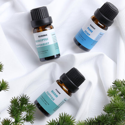 Essential Oils Set - Clean Scents for Diffuser & Aromatherapy (6x10ml): Fresh Linen, Eucalyptus Peppermint