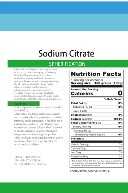 Pure Sodium Citrate ⊘ Non-GMO | Gluten-Free Vegan (Molecular Gastronomy) - 113g / 4oz