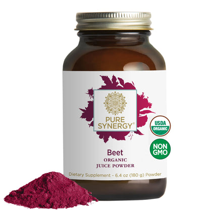 PURE SYNERGY Organic Beet Juice Powder | Pre-Workout Supplement (6.4 oz)