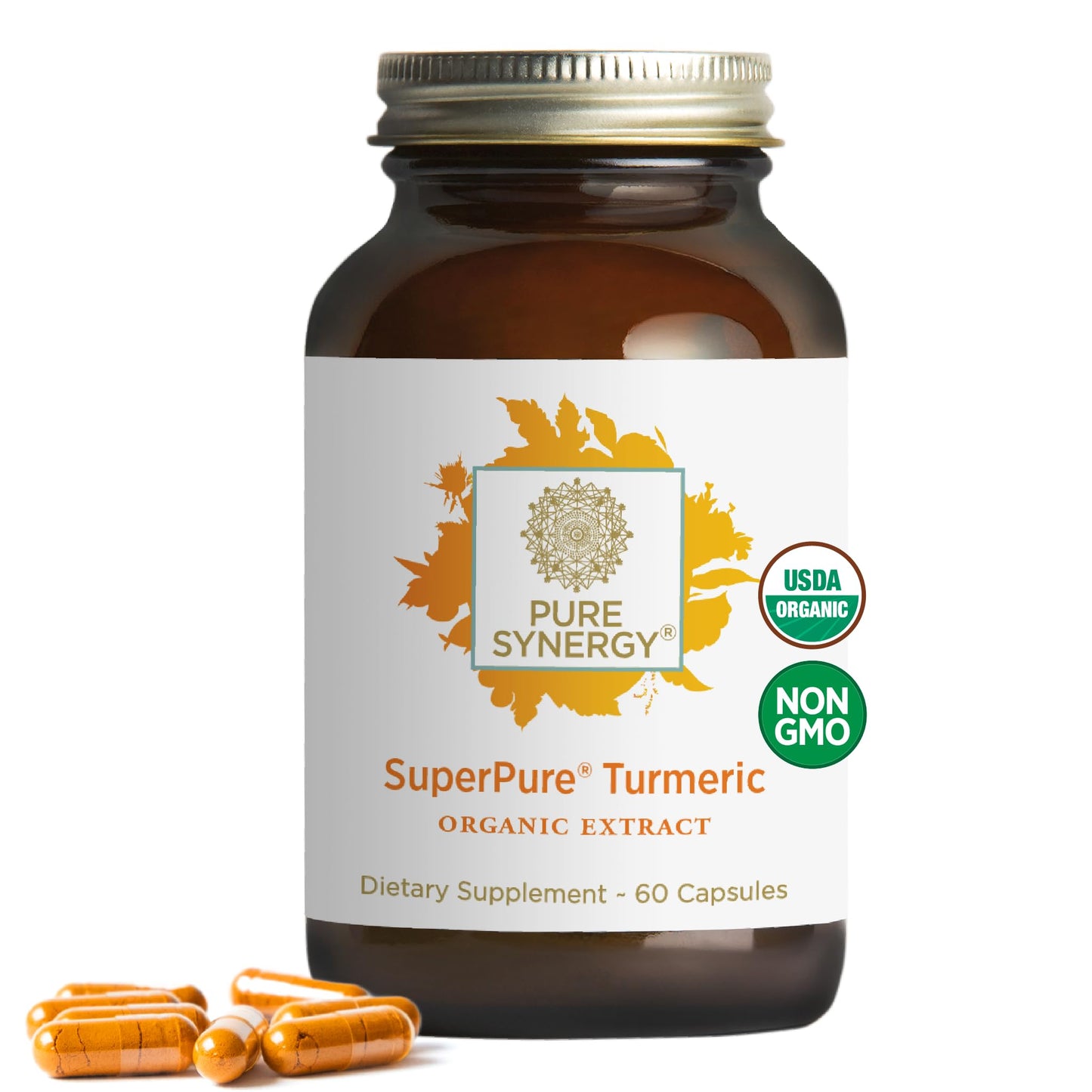 Pure Synergy SuperPure Turmeric Extract | Organic Curcumin 500 mg | 60 Capsules