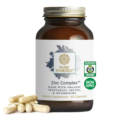 Pure Synergy Zinc Complex – Immune Support, Vegan Zinc with Vitamin C (60 Capsules)