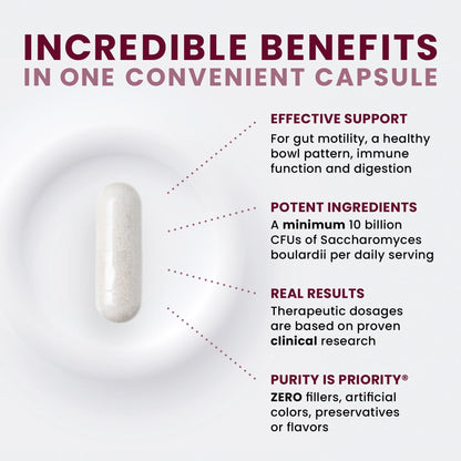Saccharomyces Boulardii Probiotics 10B CFU – Made in USA | CNCM I-3799 Patented Strain | Pure TheraPro Rx 60 Capsules
