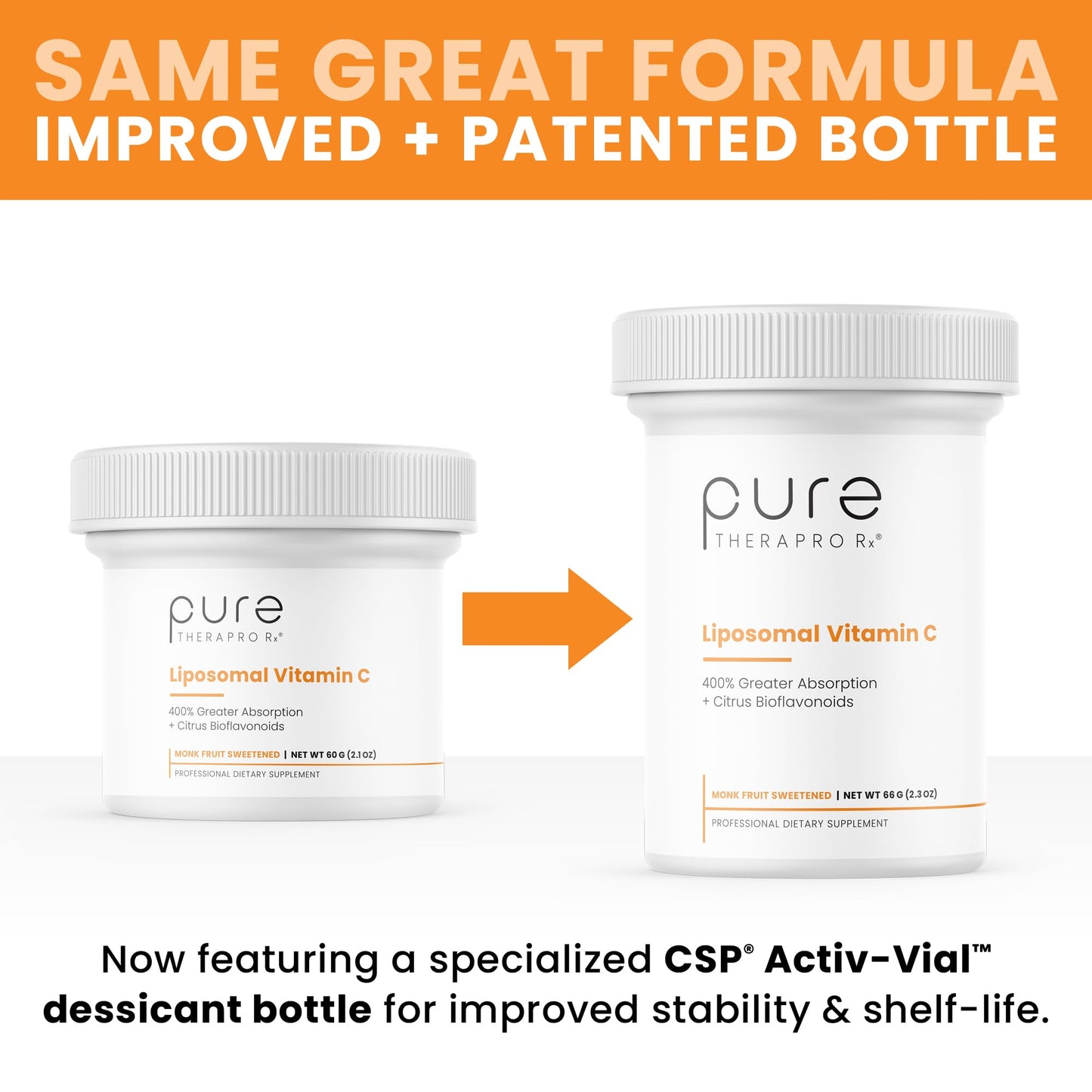 Pure TheraPro Rx Liposomal Vitamin C Powder – Patented PureWay-C, Vegan, Non-GMO, Made in USA (66g, 120 Servings)