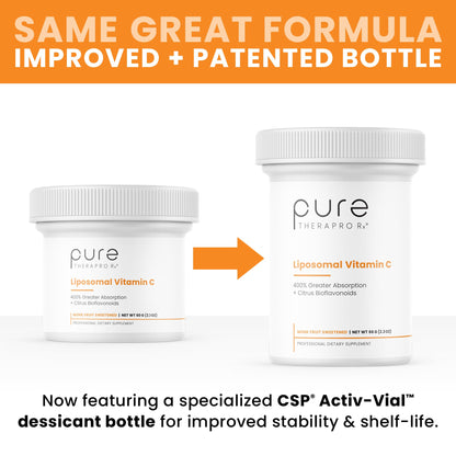 Pure TheraPro Rx Liposomal Vitamin C Powder – Patented PureWay-C, Vegan, Non-GMO, Made in USA (66g, 120 Servings)