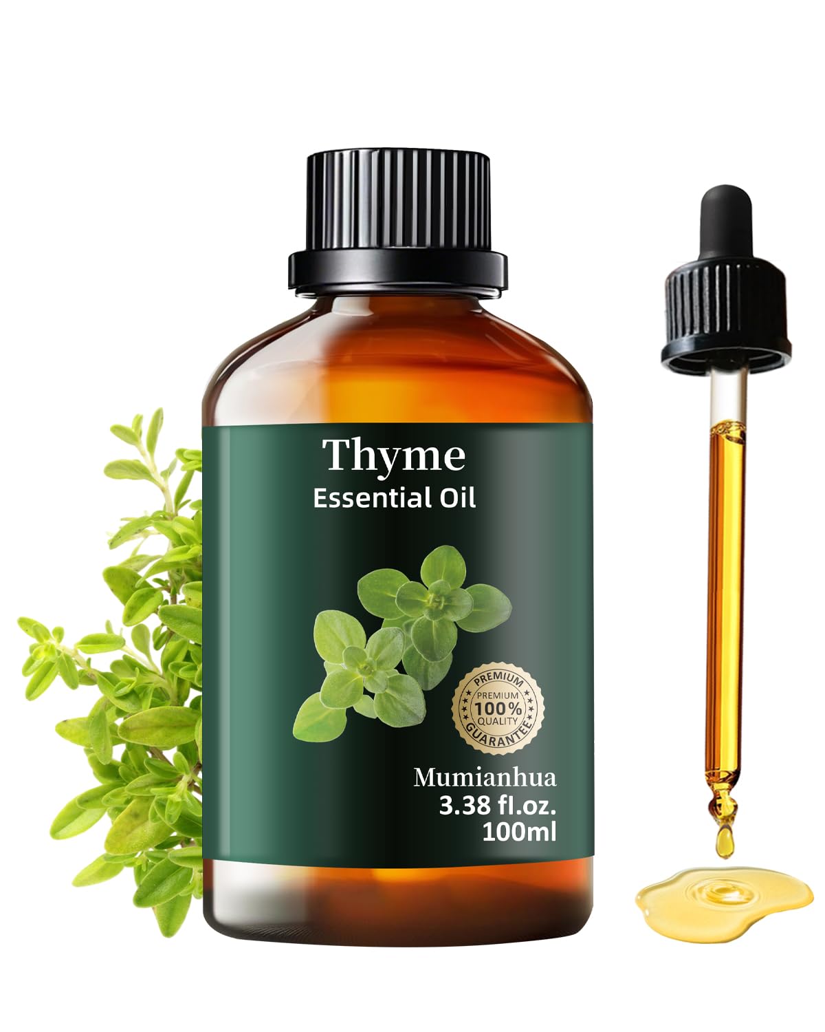 Pure Thyme Essential Oil - Outdoor Shield & Aromatherapy (3.38 Fl Oz)
