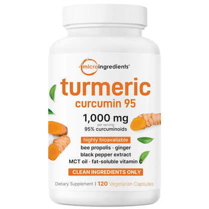 Pure Turmeric Curcumin 1,000mg | 95% Curcuminoids | 120 Veggie Capsules