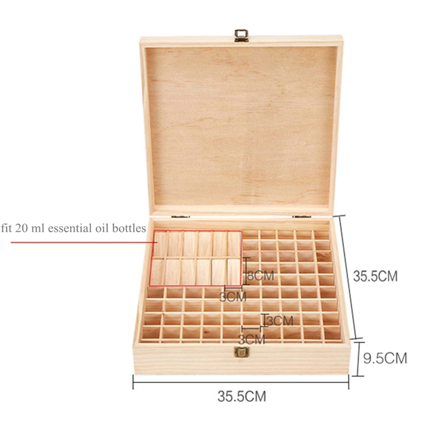 Pure Vie Wooden Essential Oil Storage Box – 85 Bottles (5–20ml) | Aromatherapy Organizer