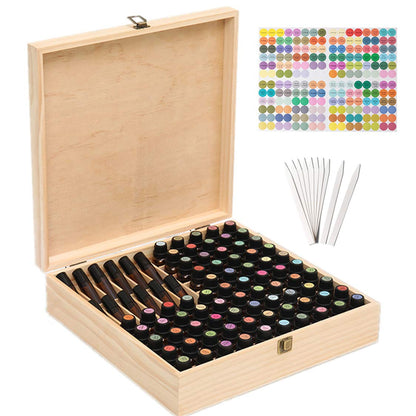 Pure Vie Wooden Essential Oil Storage Box – 85 Bottles (5–20ml) | Aromatherapy Organizer
