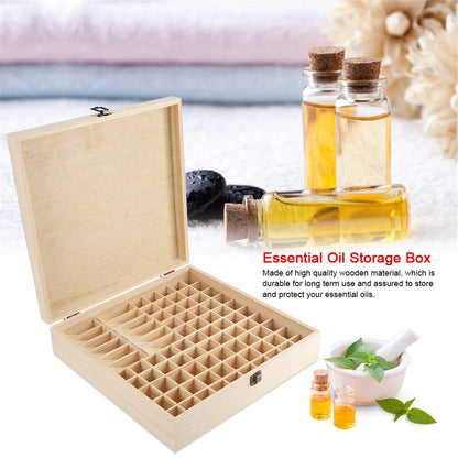 Pure Vie Wooden Essential Oil Storage Box – 85 Bottles (5–20ml) | Aromatherapy Organizer