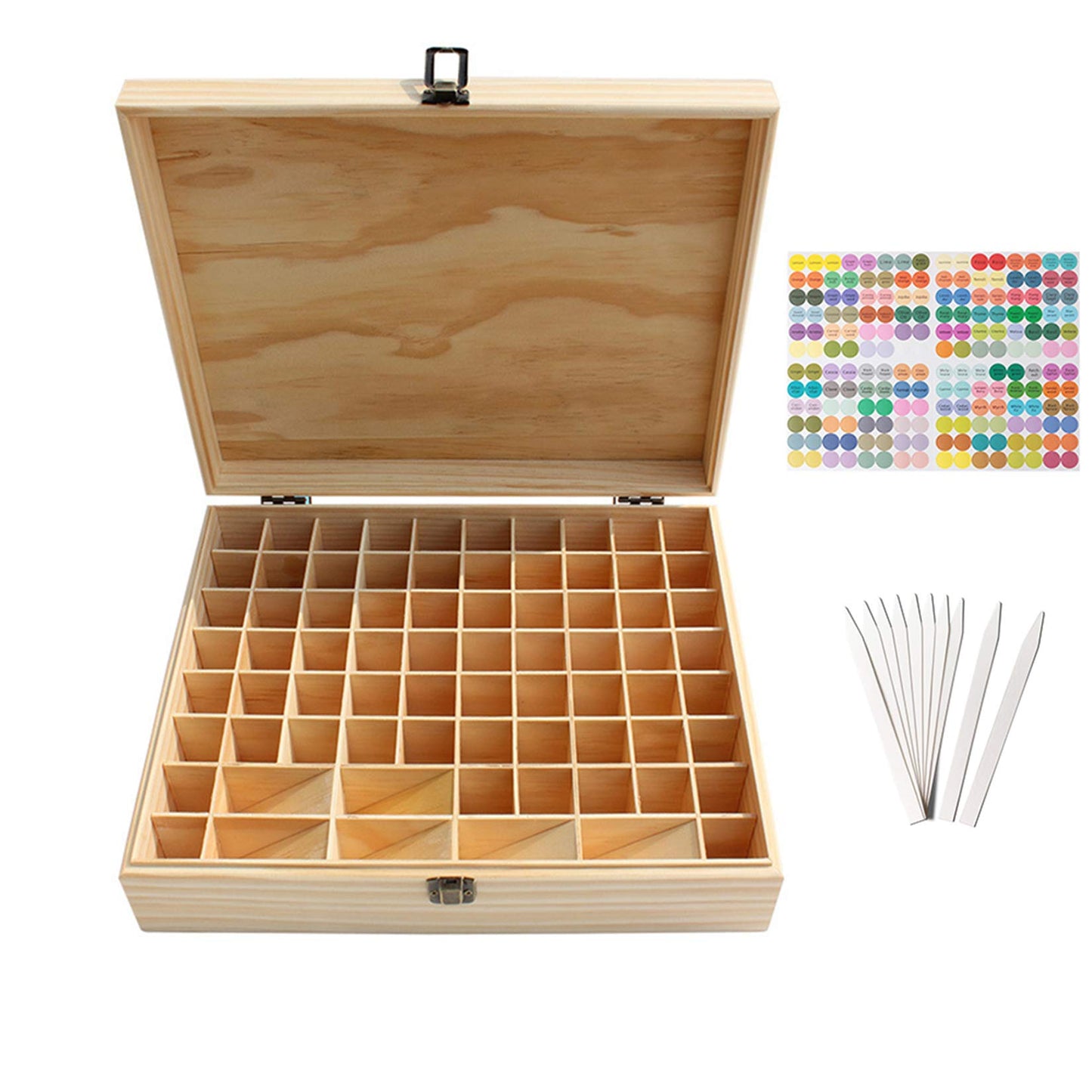 Pure Vie Wooden Essential Oil Box – 74 Bottle Capacity (5–20ml)