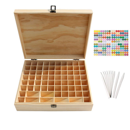 Pure Vie Wooden Essential Oil Box – 74 Bottle Capacity (5–20ml)