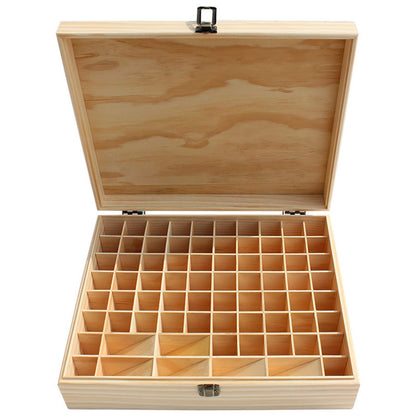 Pure Vie Wooden Essential Oil Box – 74 Bottle Capacity (5–20ml)