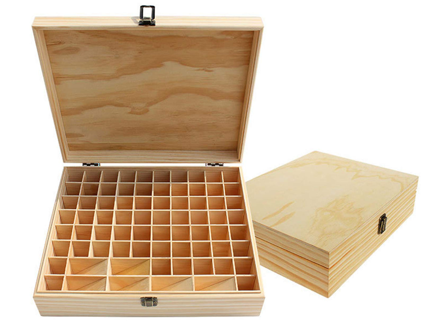 Pure Vie Wooden Essential Oil Box – 74 Bottle Capacity (5–20ml)