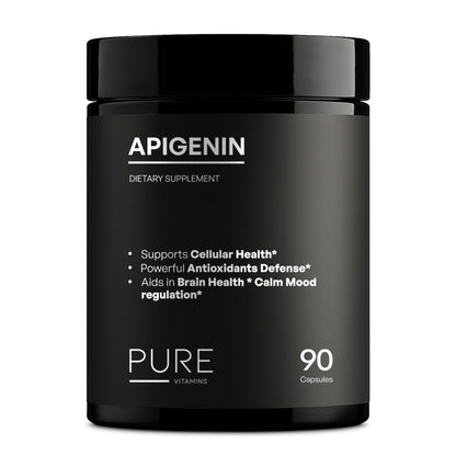 Pure Vitamins Ultra Apigenin 50mg – 90 Capsules | Sleep, Stress & Brain Support | Non-GMO, Gluten-Free | Made in USA