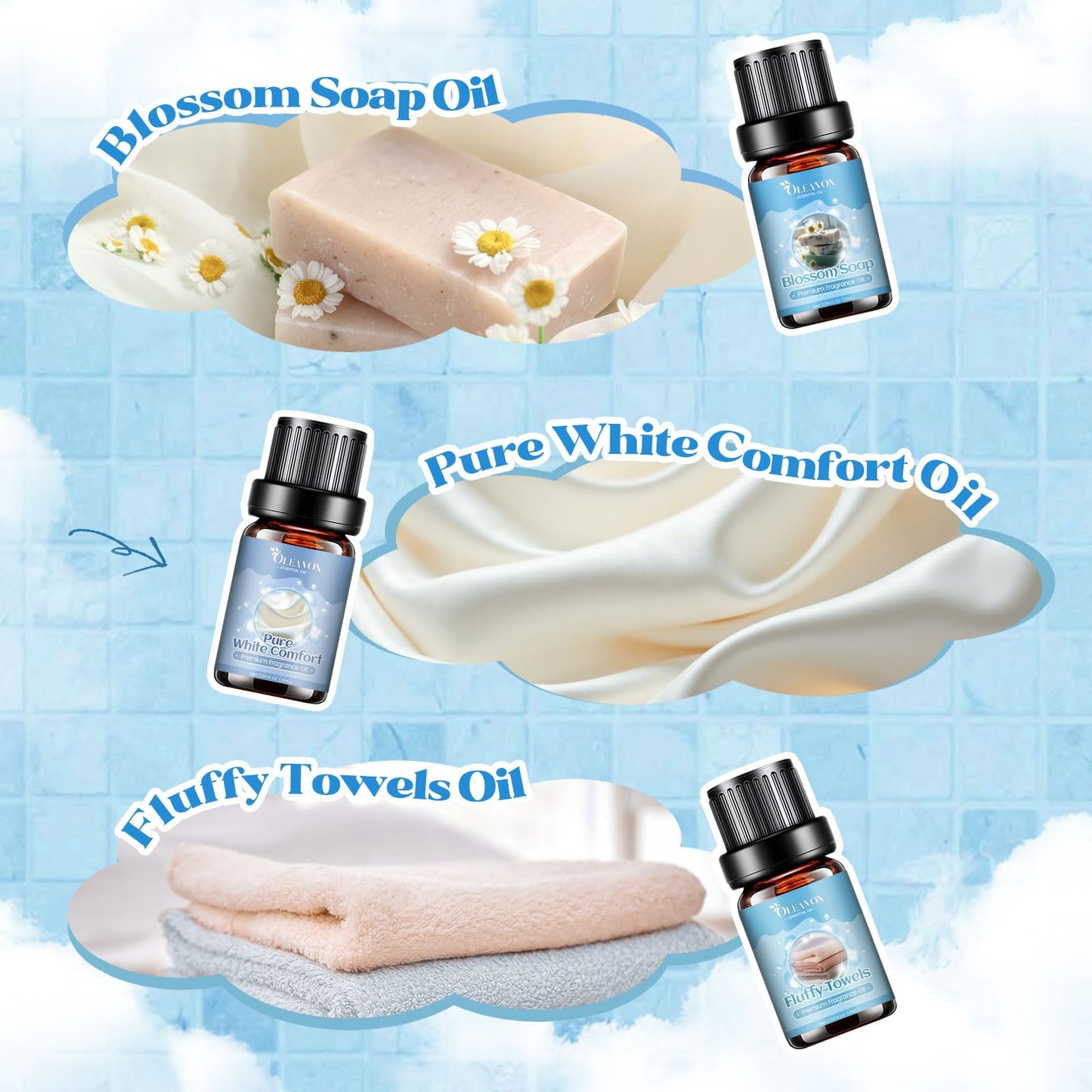Clean Essential Oils for Laundry & Home Diffuser | Fresh Linen, Fresh Cotton