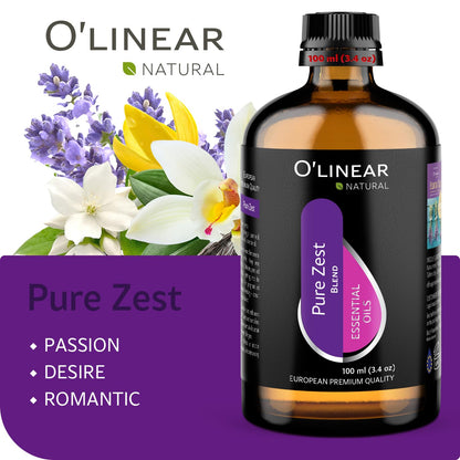 Pure Zest Love Essential Oil Blend - Natural Aromatherapy Candle Making Blend with Lavender, Jasmine, Vanilla, Ylang Ylang - Love Potion Essential Oil for Romantic Room Essentials and Scent Diffuser