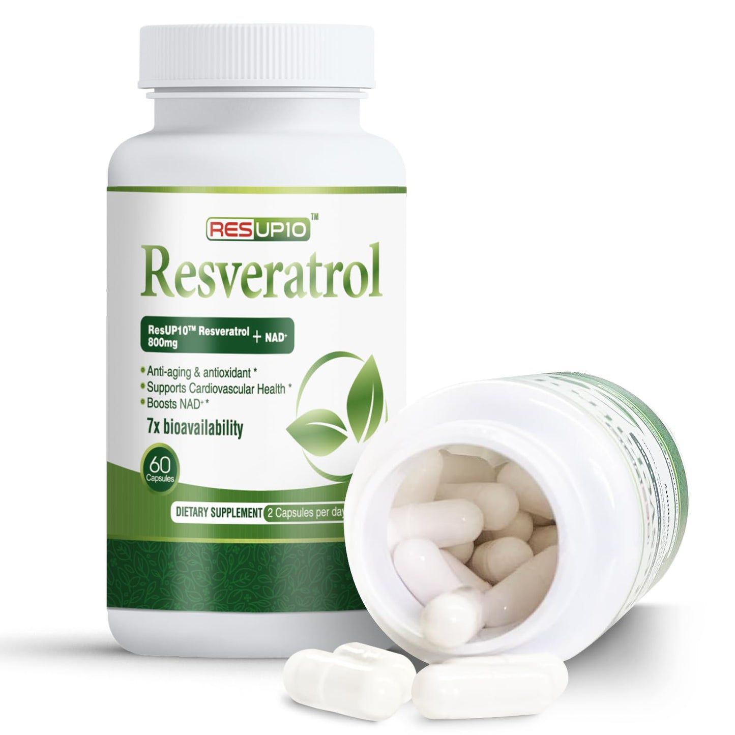 PureBotan Liposomal NAD+ Resveratrol 1300mg – ResUP10, 60 Capsules