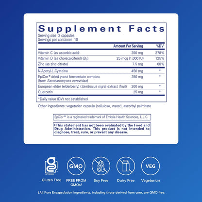 PureDefense with NAC | Pure Encapsulations | Immune & Respiratory Support | 20 Capsules