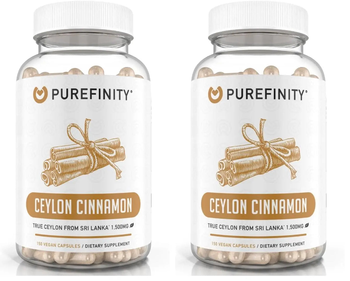 PUREFINITY Ceylon Cinnamon Capsules – 1500mg, Vegan, Non-GMO, 150 Count (75 Day Supply) Pack of 2 BritishVita | Premium UK Vitamins & Wellness Supplements