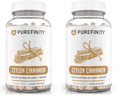 PUREFINITY Ceylon Cinnamon Capsules – 1500mg, Vegan, Non-GMO, 150 Count (75 Day Supply) Pack of 2 BritishVita | Premium UK Vitamins & Wellness Supplements