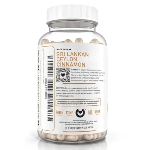 PUREFINITY Ceylon Cinnamon Capsules – 1500mg, Vegan, Non-GMO, 150 Count (75 Day Supply) Pack of 2 BritishVita | Premium UK Vitamins & Wellness Supplements