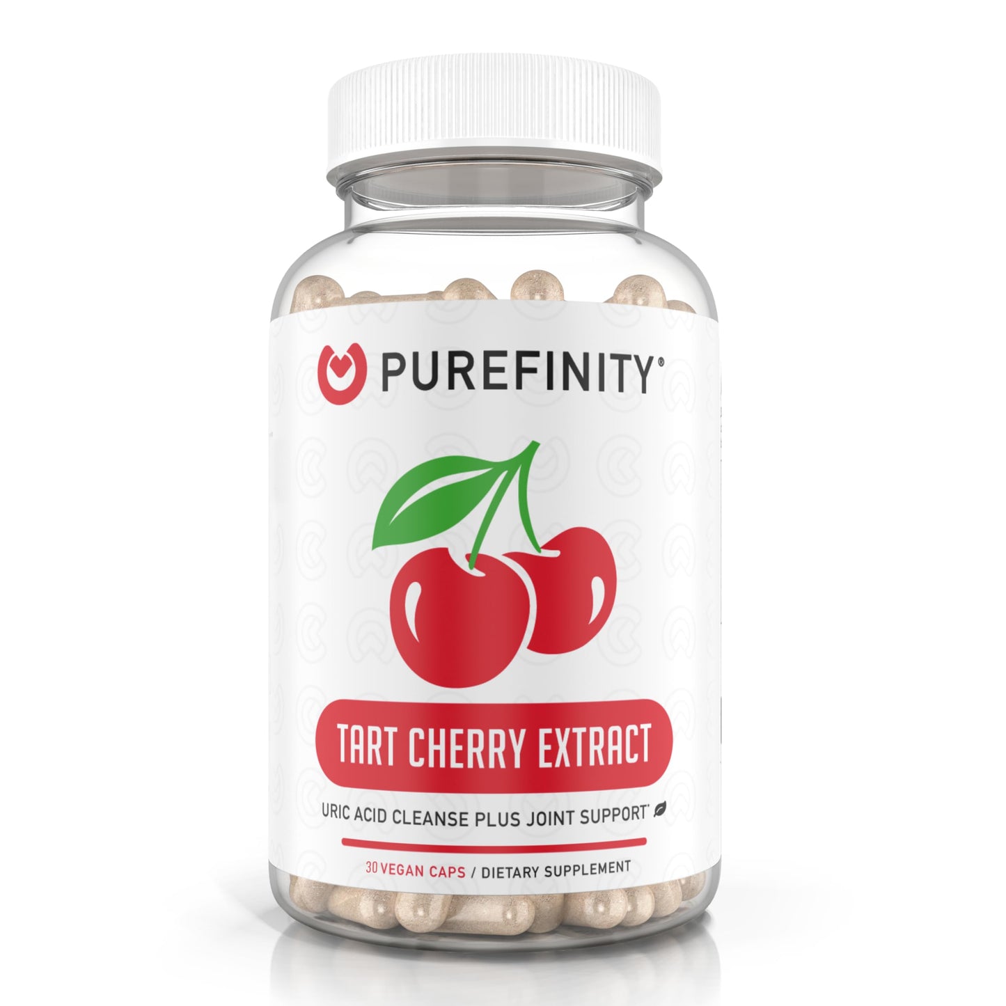 PUREFINITY Tart Cherry Capsules – Uric Acid Flush & Joint Support (30 Count) – Non-GMO, Gluten Free, Vegan