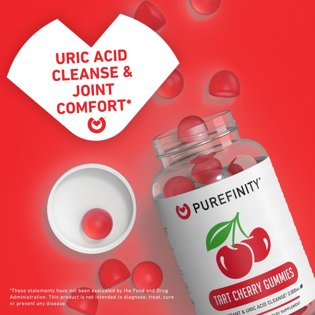 PUREFINITY Tart Cherry Gummies – Uric Acid Flush & Joint Relief (60 Count)