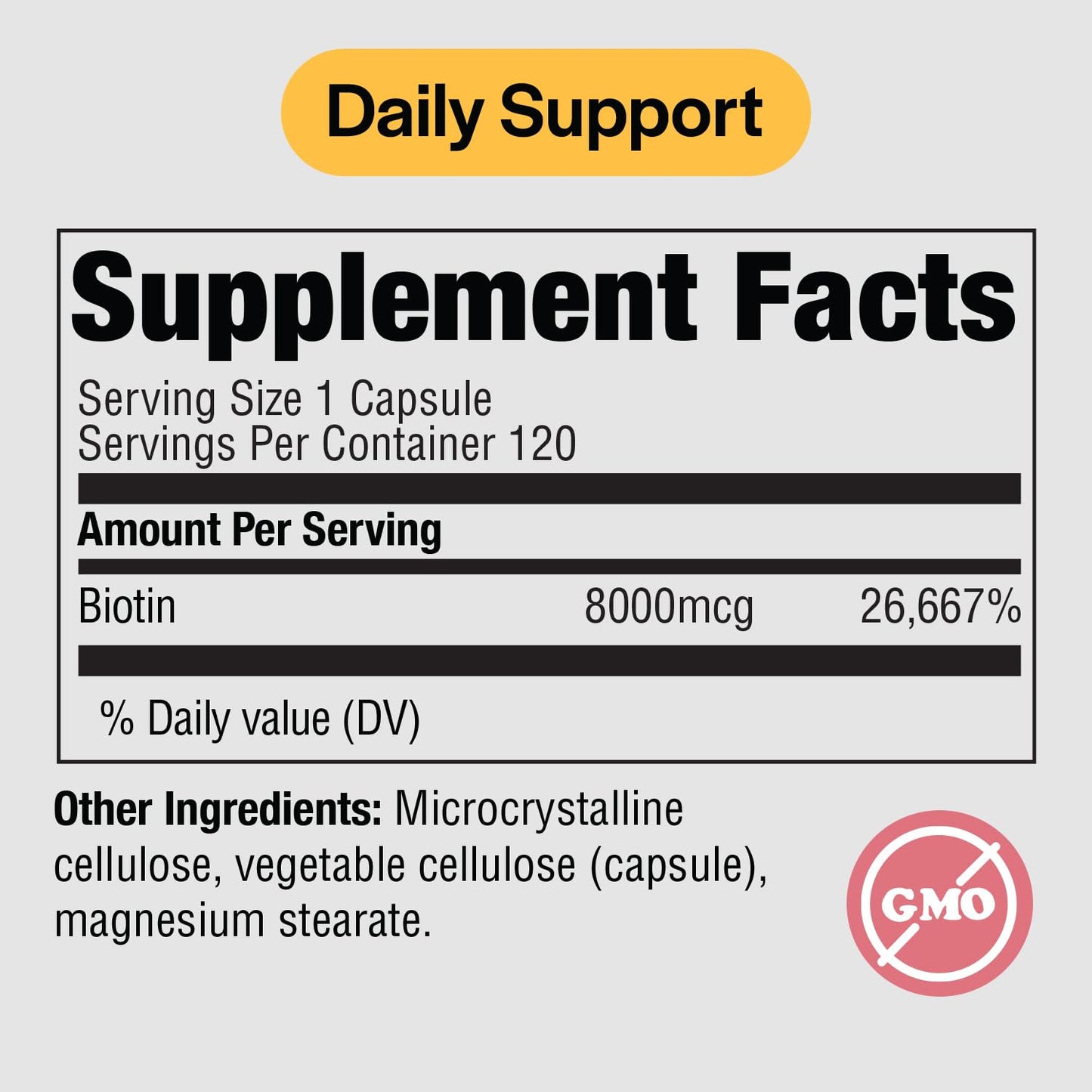 PureFormulas Biotin 8000 mcg – Hair, Skin & Nails Supplement (Pack of 2)