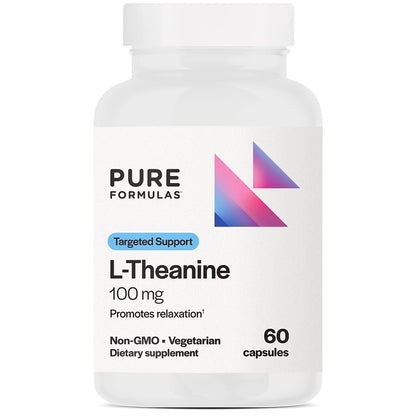 PureFormulas L-Theanine 100 mg – Stress Relief & Calm Focus | 60 Veg Capsules