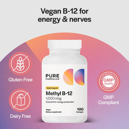 PureFormulas Methyl B-12 1000 mg - 100 Lozenges | Vitamin B12 Methylcobalamin