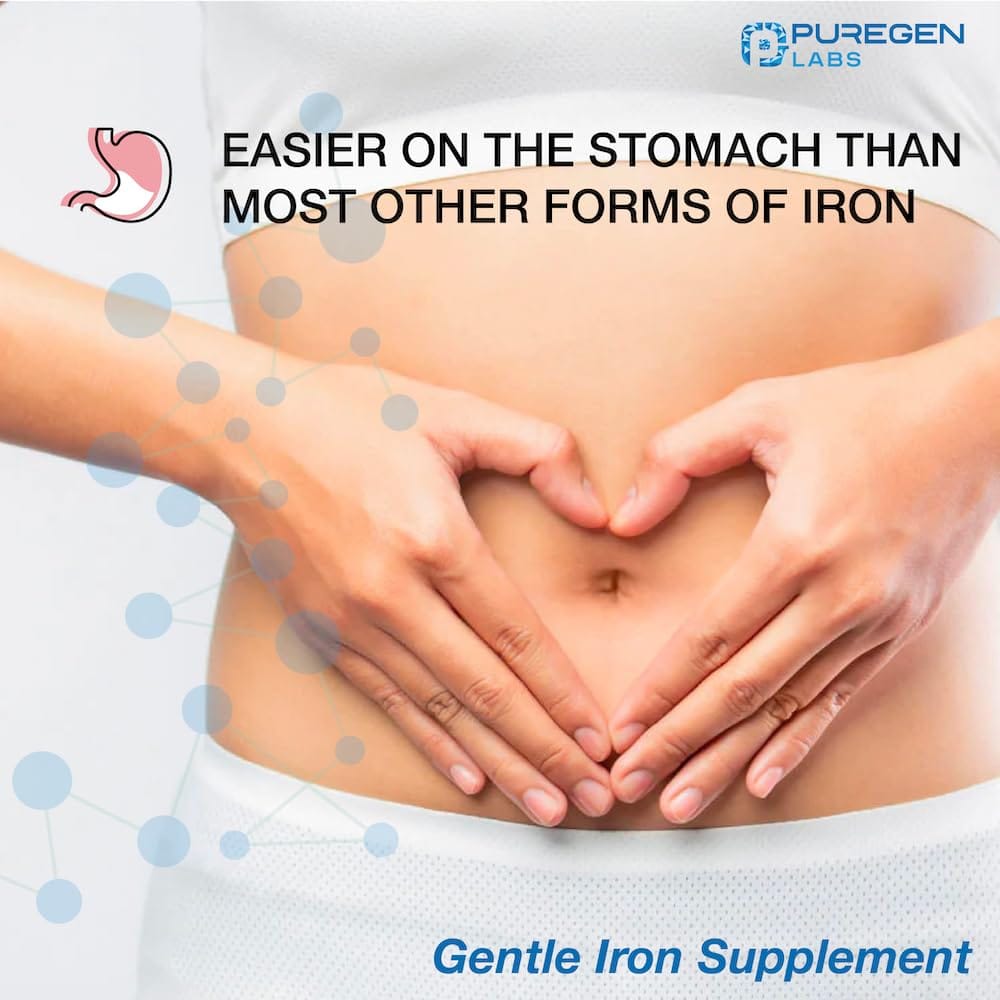 Puregen Labs Ferrous Gluconate 324 mg Iron – High Potency, Gentle on Stomach