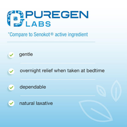 Puregen Labs Senna-S: Natural Laxative + Stool Softener - Dual Action - 500 Tablets (2Pack)