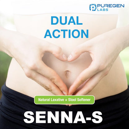 Puregen Labs Senna-S: Natural Laxative + Stool Softener - Dual Action - 500 Tablets (2Pack)