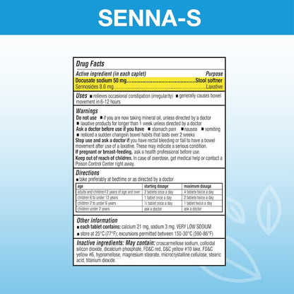 Puregen Labs Senna-S: Natural Laxative + Stool Softener - Dual Action - 500 Tablets (2Pack)