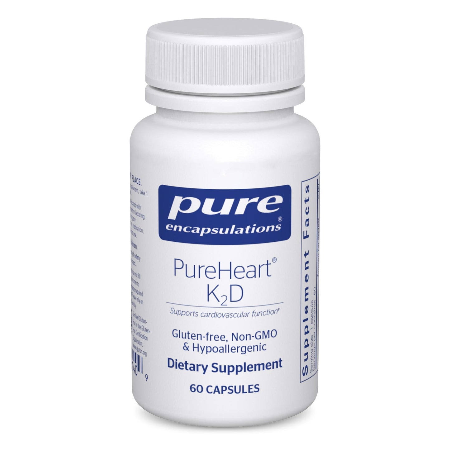 Pure Encapsulations PureHeart K2D – Vitamin K2 (MK7) & Vitamin D3 Heart Health Supplement – 60 Vegetarian Capsules