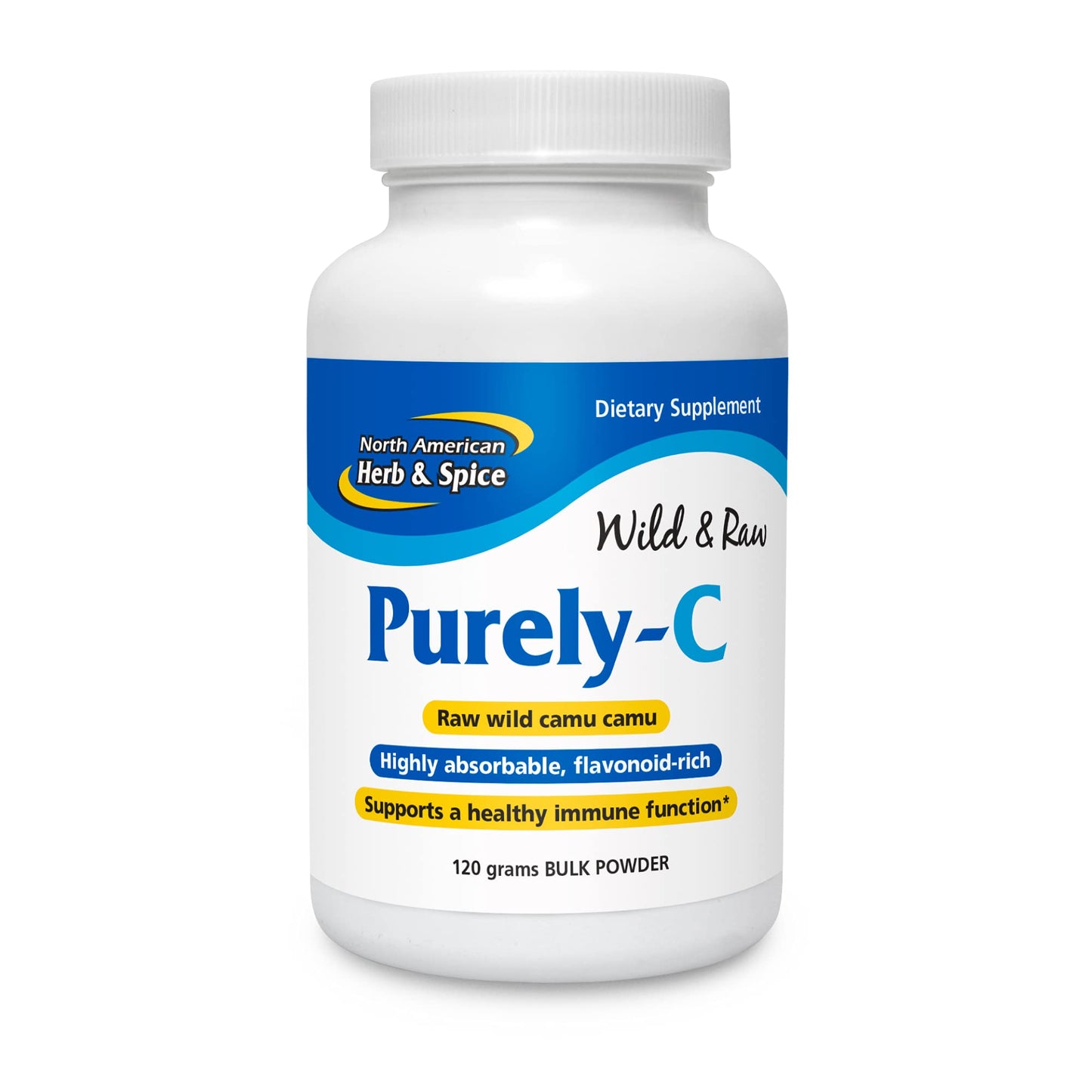 NORTH AMERICAN HERB & SPICE Purely-C 120g Bulk Powder | Whole-Food Vitamin C with Flavonoids for Immune Support