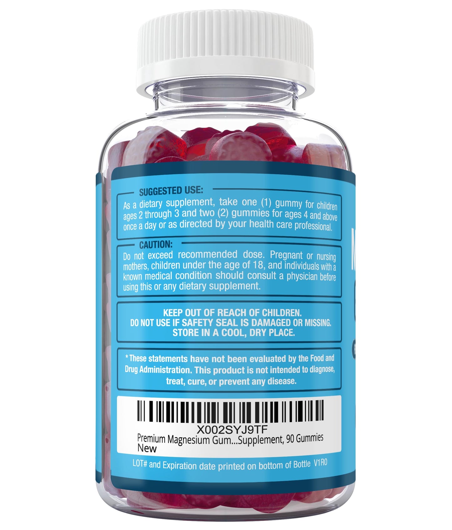 Magnesium Citrate Gummies – Cherry (90 Gummies) | Sleep, Calm & Digestive Support | Gluten-Free & Vegan