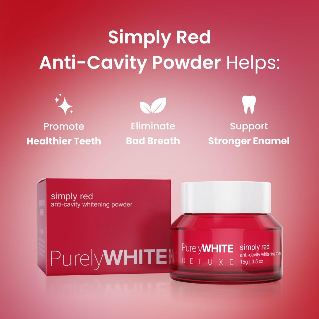 PurelyWHITE DELUXE Anti-Cavity Whitening Powder – Fluoride-Free nHA Enamel-Safe Whitening