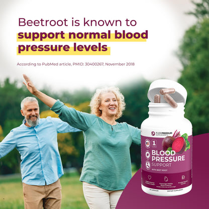 PurePremium Beet Root Capsules 700mg – Blood Pressure Support | Non-GMO | 90ct