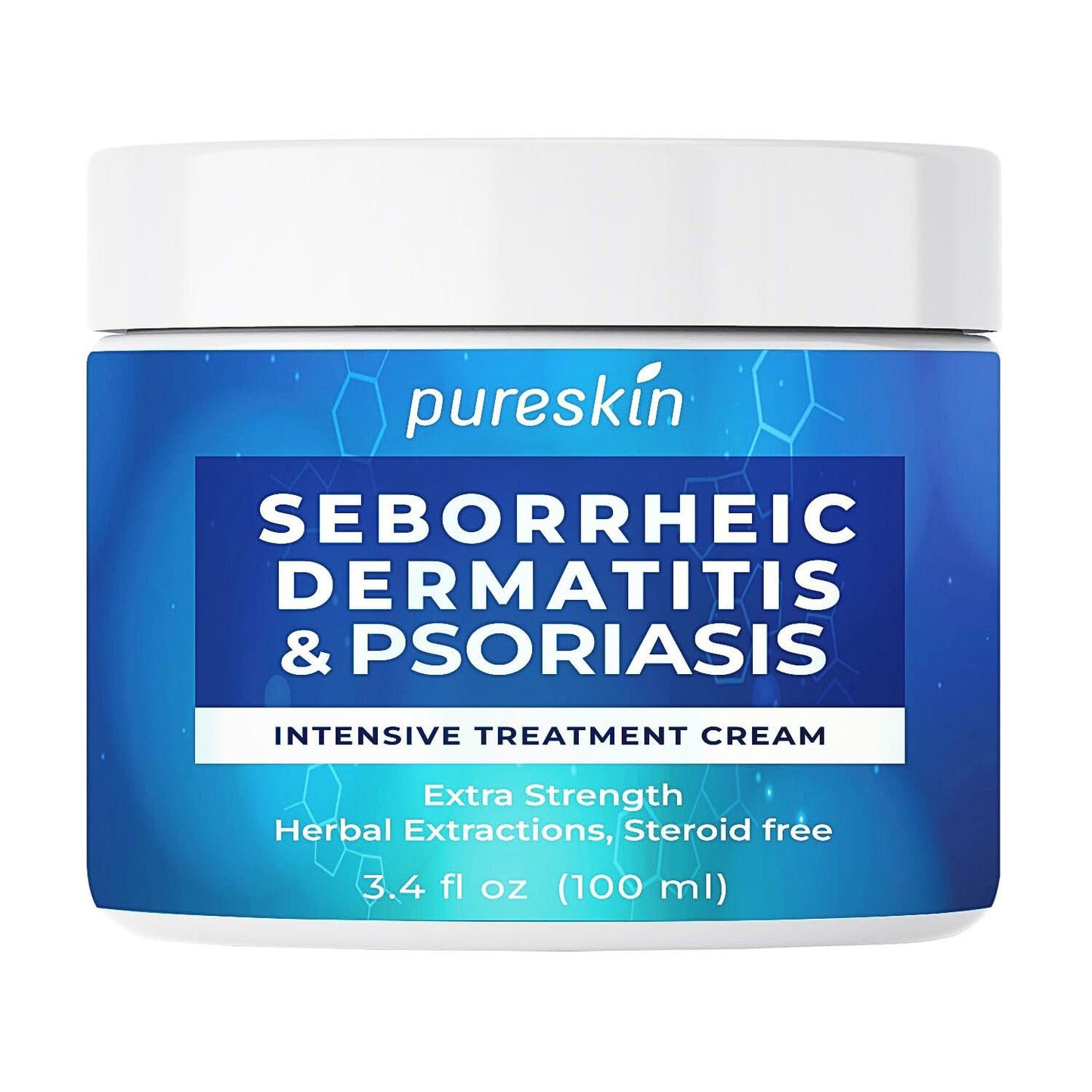 PureSkin Seborrheic Dermatitis & Psoriasis Cream – Steroid-Free Herbal Antifungal (3.4 oz)