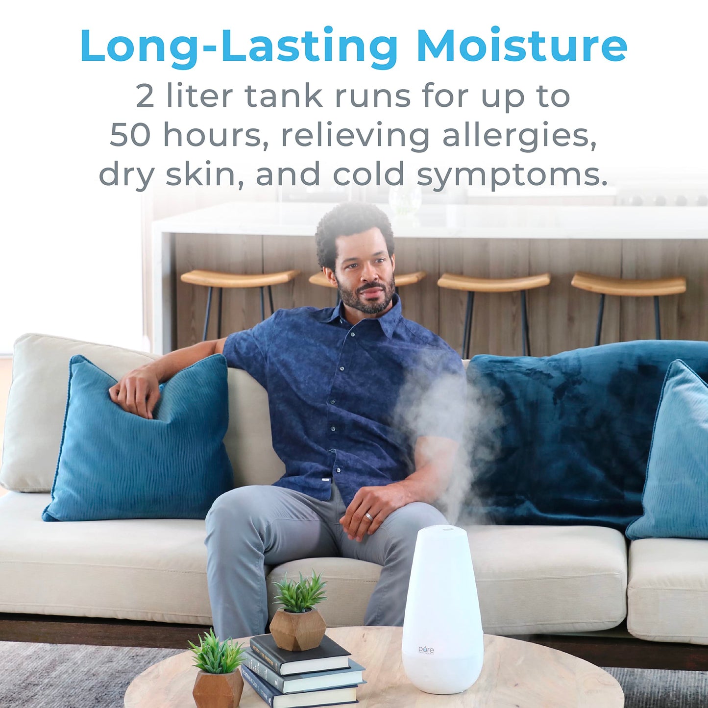 PureSpa XL 3-in-1 Humidifier, Diffuser & Mood Light – 2L, 350 sq ft