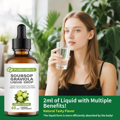 Purever Soursop Graviola Liquid Drop – Cell Support & Regeneration, Immune & Gut Health, Sugar/Gluten Free, 2 fl oz