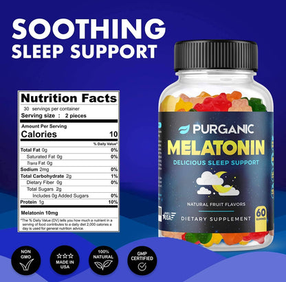 Purganic Melatonin Gummies (2-Pack) – Sleep Aid for Kids & Adults