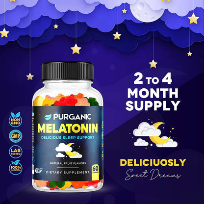 Purganic Melatonin Gummies (2-Pack) – Sleep Aid for Kids & Adults