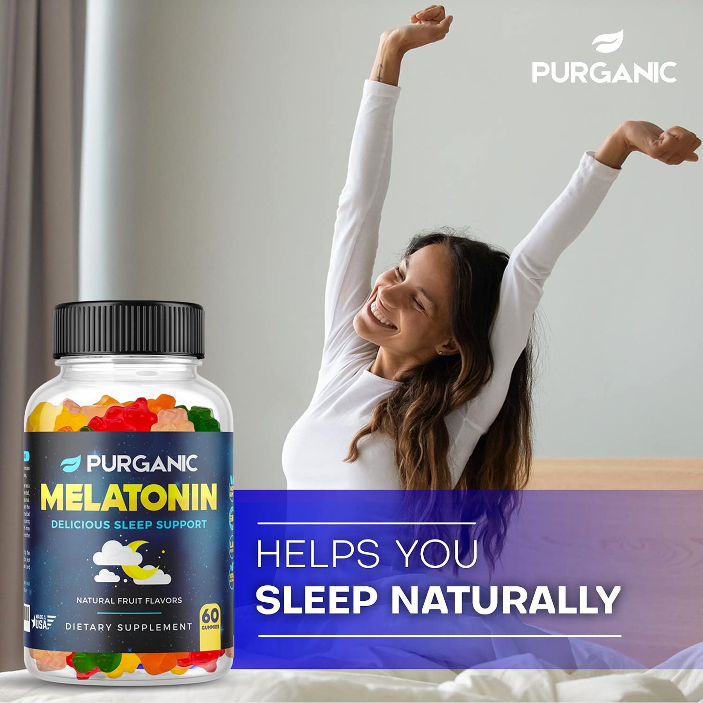 Purganic Melatonin Gummies (2-Pack) – Sleep Aid for Kids & Adults