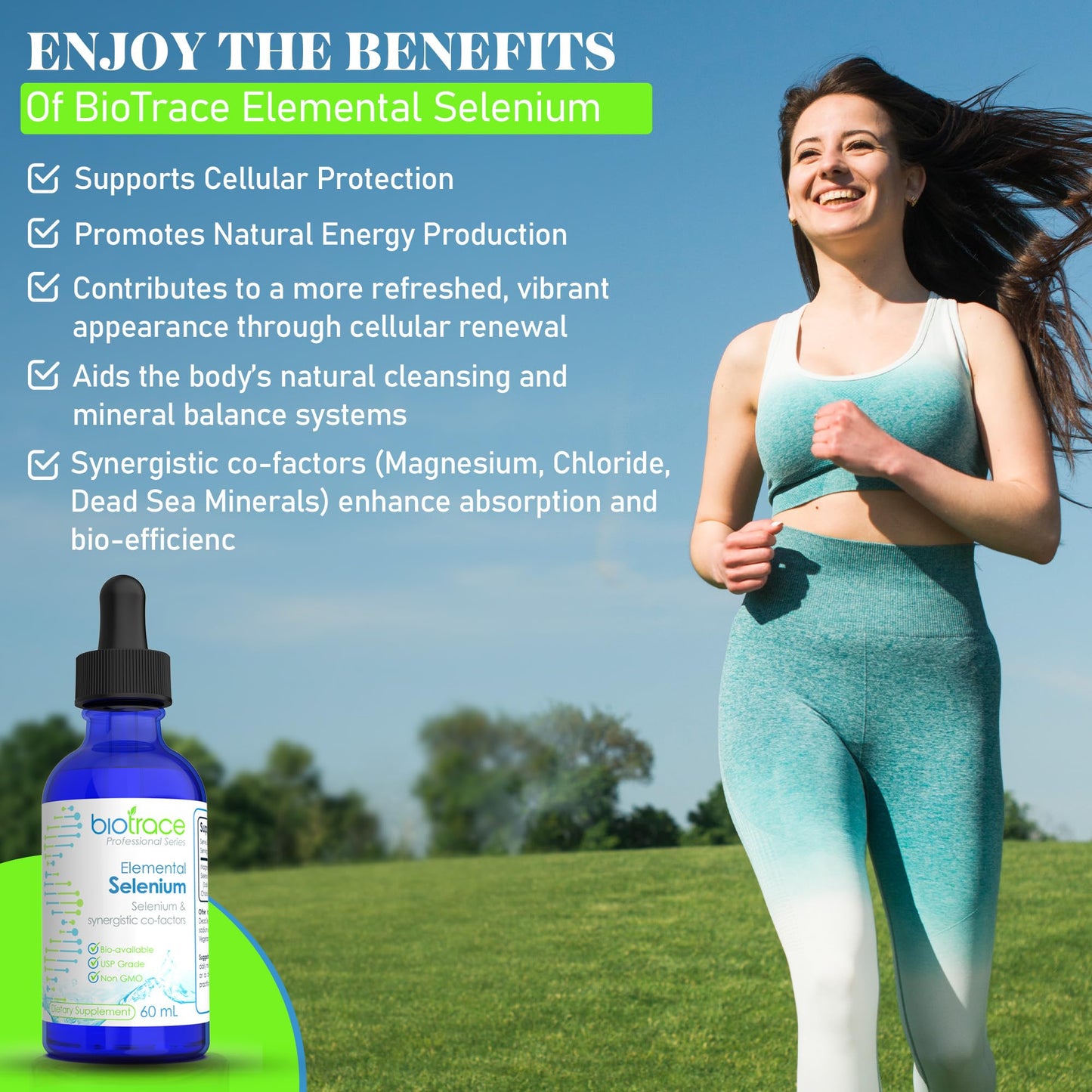 Biotrace Elemental Selenium 100mcg Liquid Drops 60ml | Magnesium & Trace Minerals