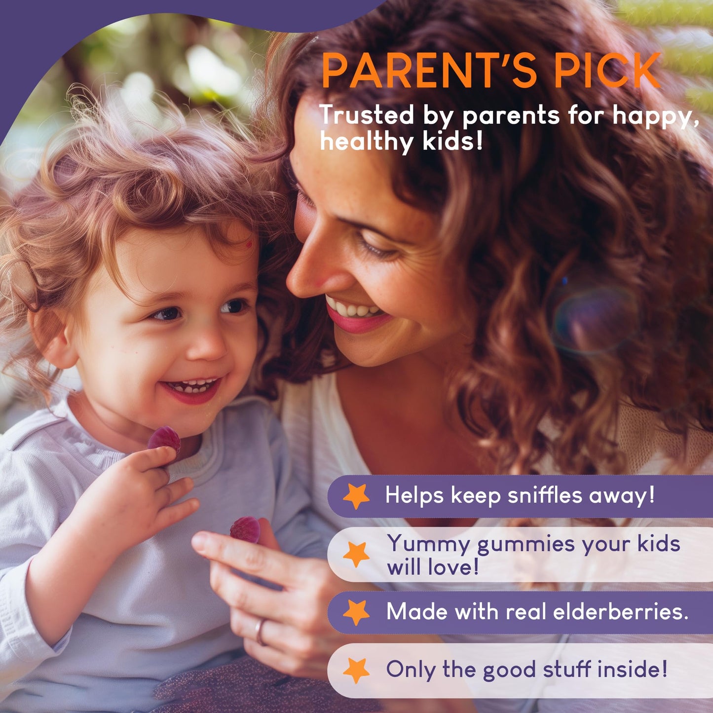 Purify Life Sugar-Free Kids Elderberry Gummies – Immune Support (60 ct) – Vegan