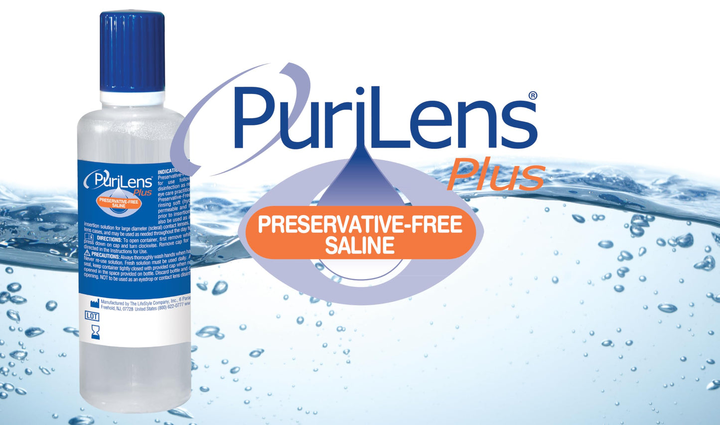 Purilens Plus Preservative-Free Saline — 120ml (4 oz) 12 Pack