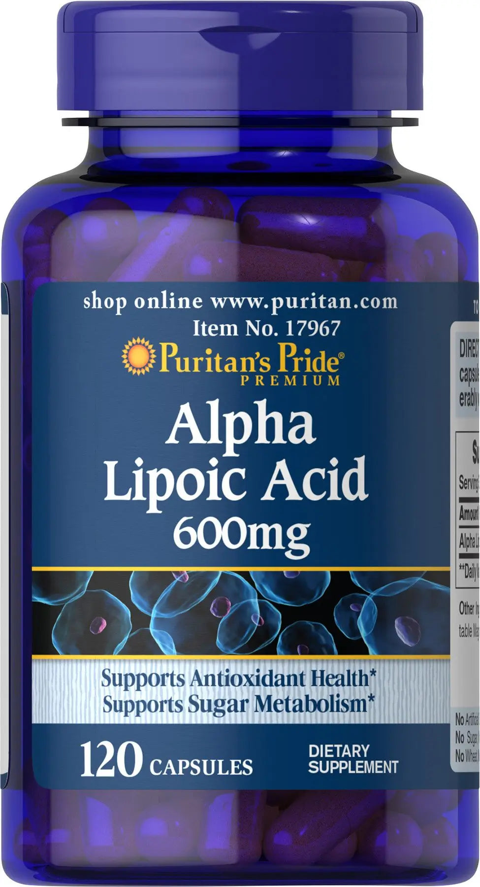 Puritan's Pride Alpha Lipoic Acid 600 Mg, 120 Count - Antioxidant Support BritishVita | Premium UK Vitamins & Wellness Supplements